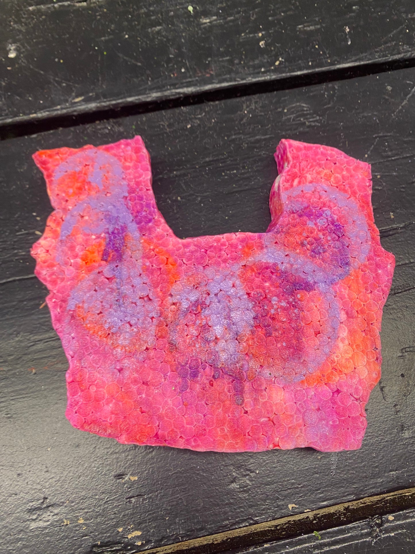 Tempex, Styropor lijfje, gekleurd in lila,roze,oranje, ±L15cm, ±Br16cm, Dikte2cm, per stuk