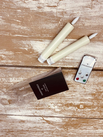 Led kaarsen, creme/wit, excl. AA batterijen met afstandsbediening, per 2 stuks
