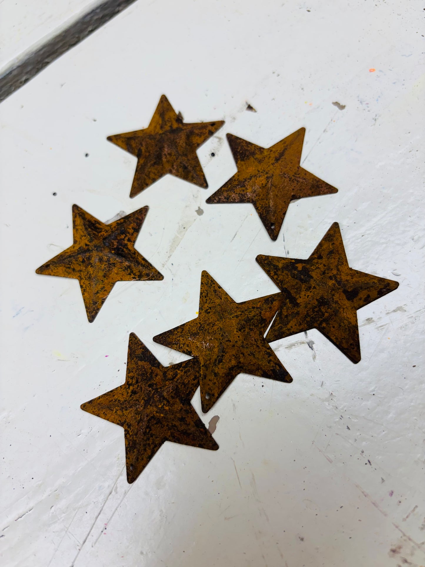 Kerst sterretjes,ijzer, roest, per 6 stuks