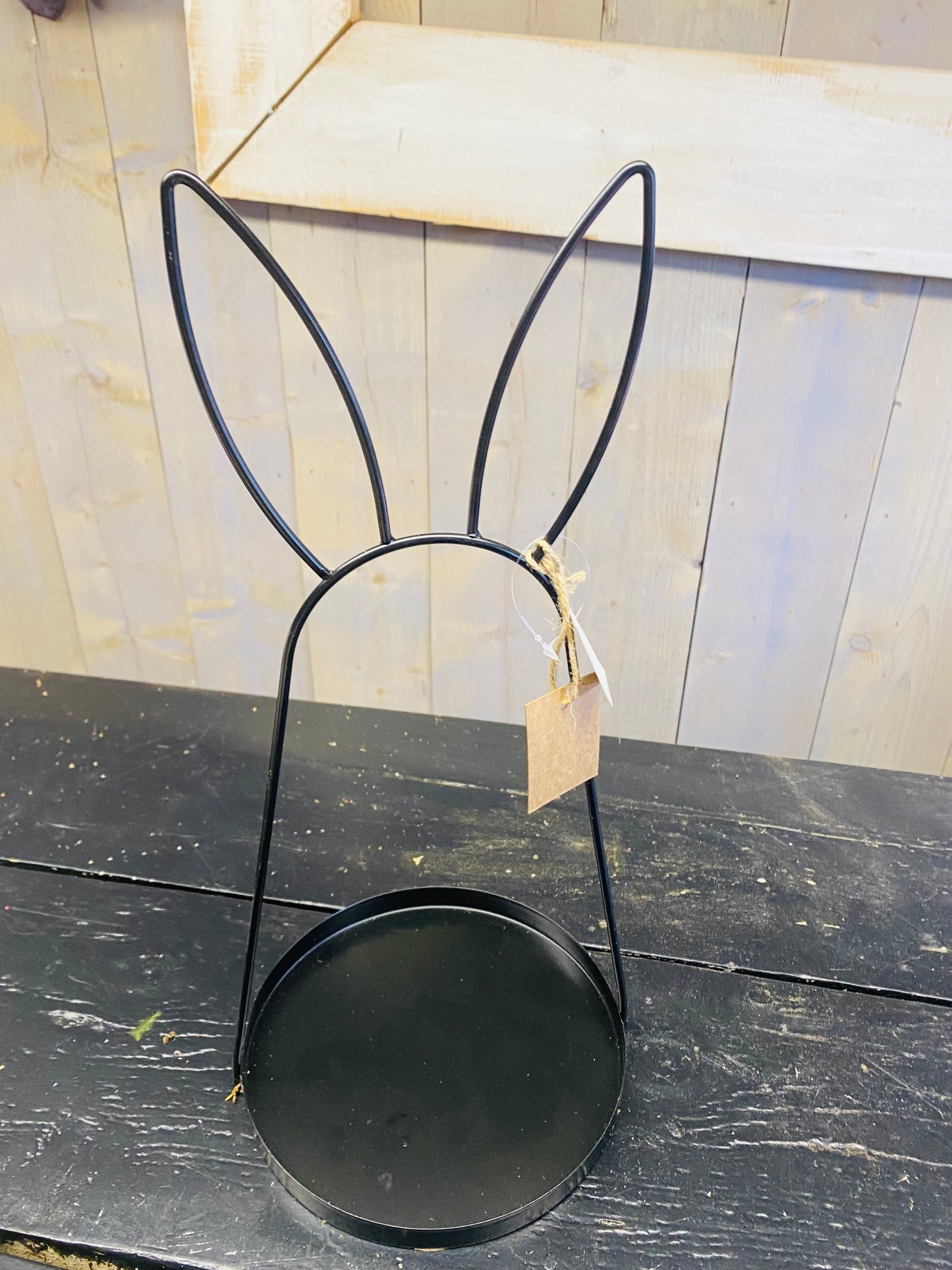 Paashaas frame, per stuk, zwart metaal, H40cm, D20cm