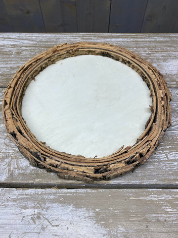 Hout schors plank met Berken rand, rond, D30cm, H2,5cm, per stuk