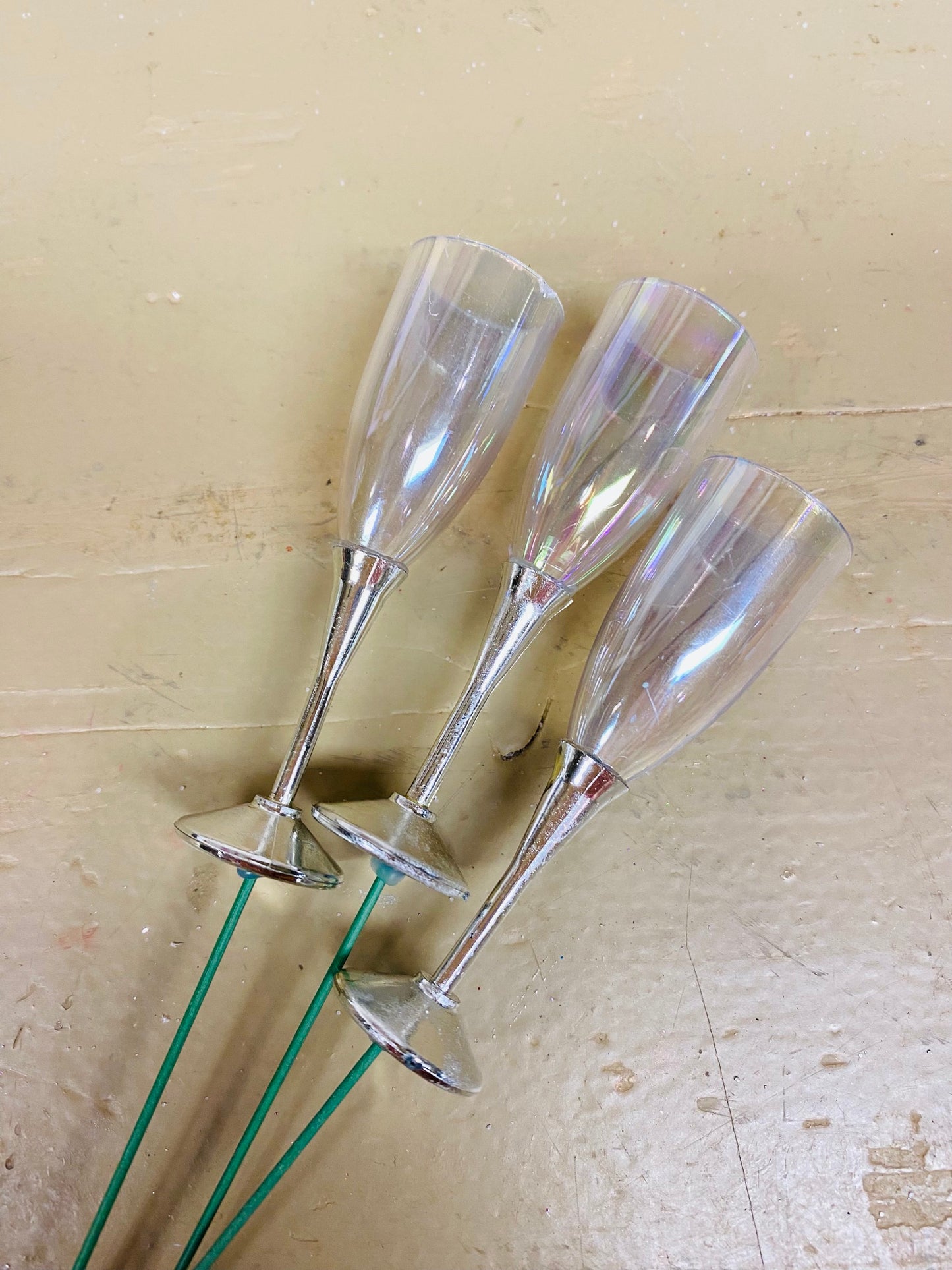 champagne glas, kunststof, klein, per 3 stuks, H7cm