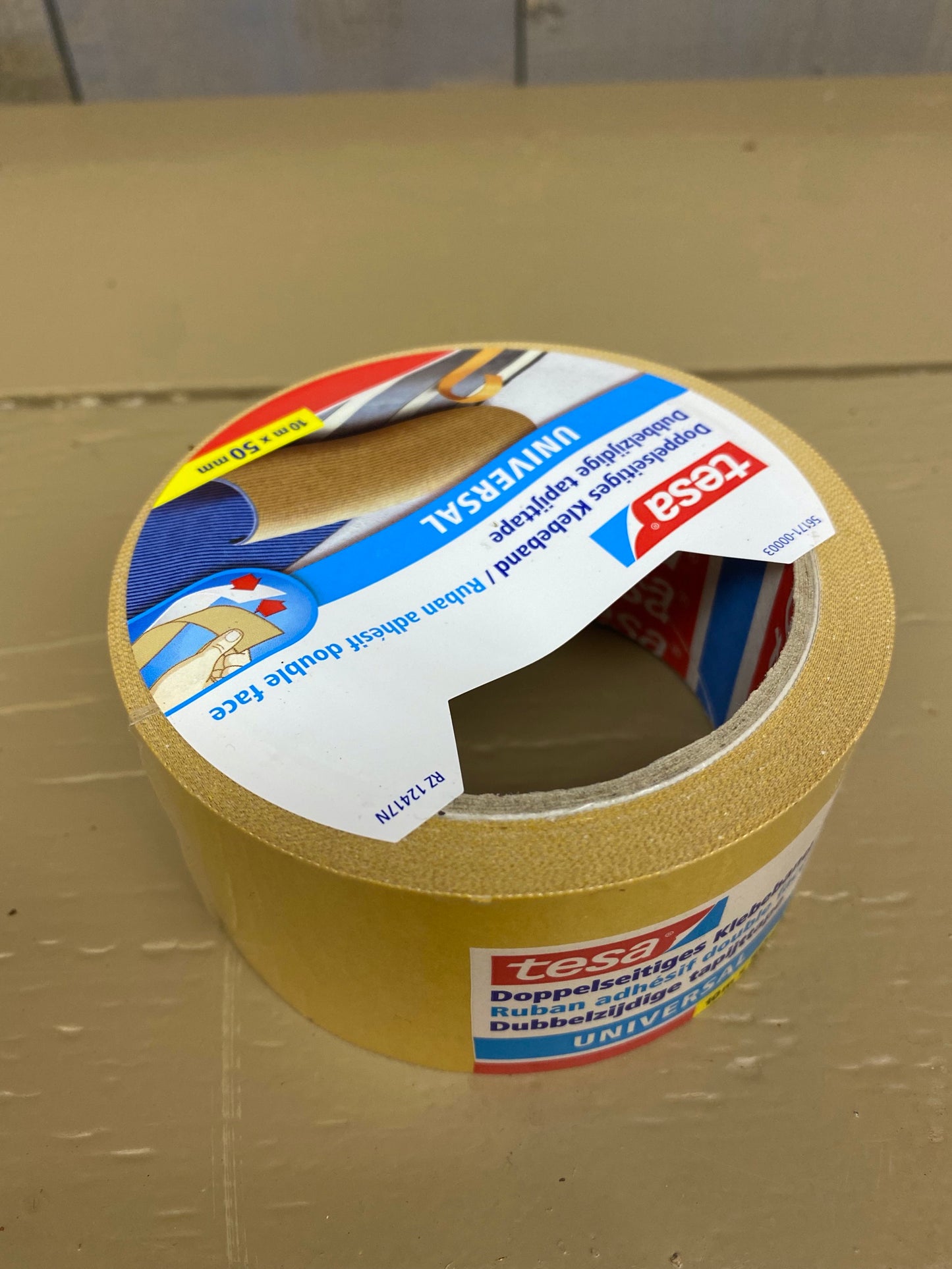 Plakband dubbelzijdig, per rol, B5cm, L10mtr