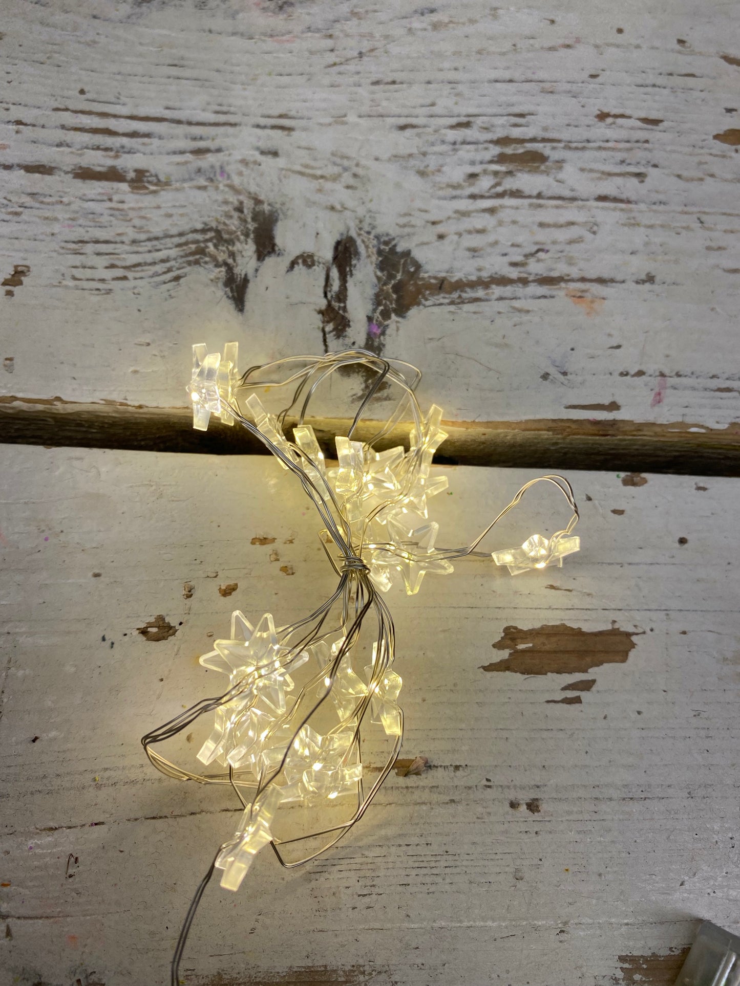 Kerst verlichting microLED STERRETJES, met timer, 20 lampjes excl. batterij, per slinger