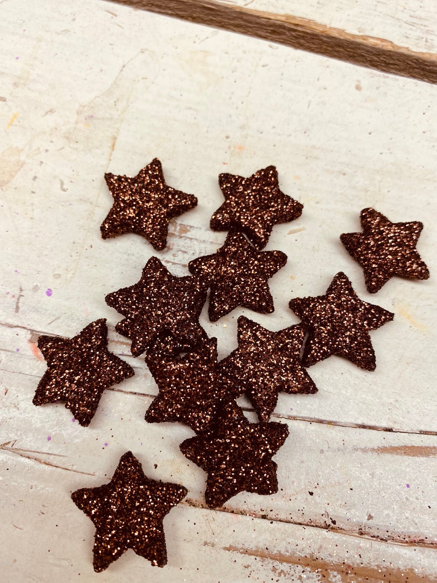 Kerst sterretjes,Piepschuim/tempex, koper, per 10 stuks