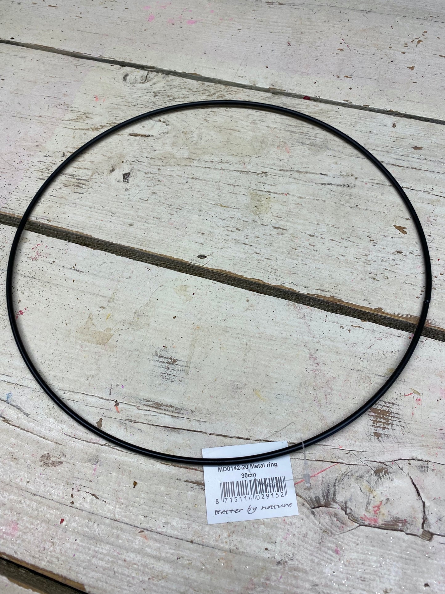 ring zwart metaal, ijzeren ring doorsnee 30cm