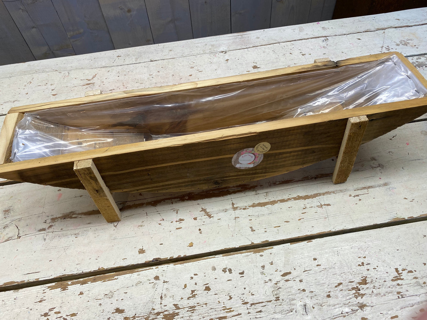 Boot bak, hout op pootjes, L65cm