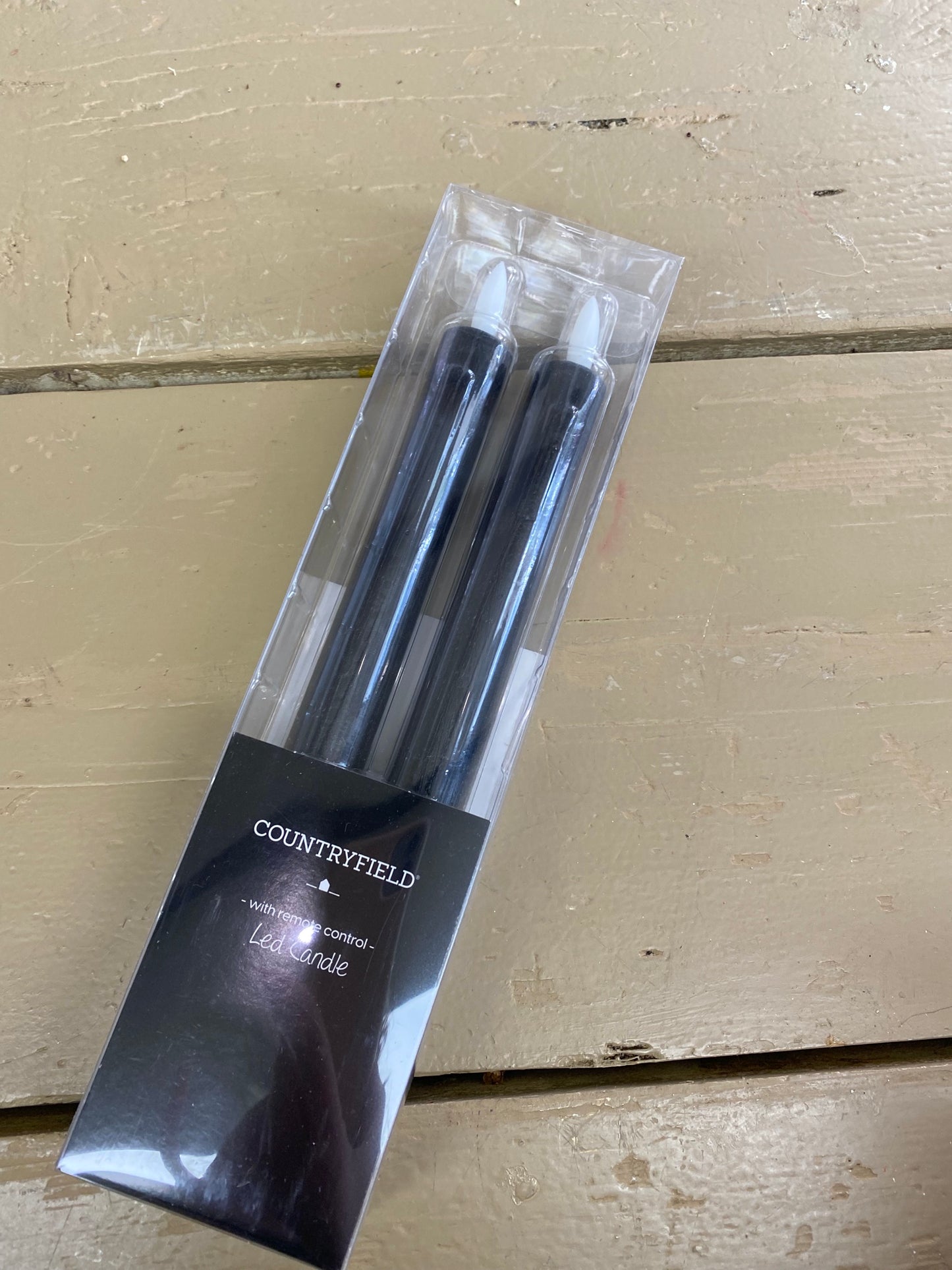 Led kaarsen, zwart, excl. AA batterijen met afstandsbediening, per 2 stuks