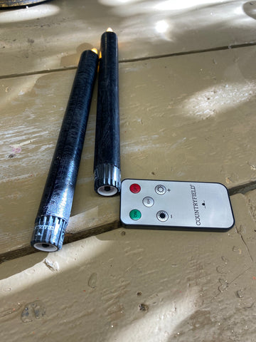 Led kaarsen, zwart, excl. AA batterijen met afstandsbediening, per 2 stuks