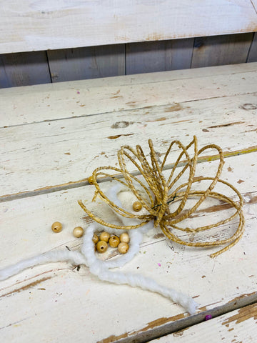 Pakketje Rustic bind wire voor Zomerbol, kralen, wol, bindwire