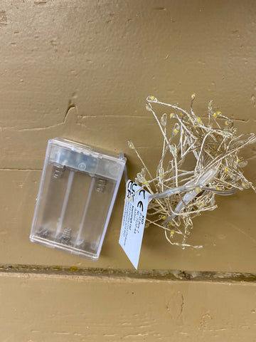 Kerst verlichting LED wire, 1,2mtr, 100 lampjes, excl. batterij, per slinger, met timer