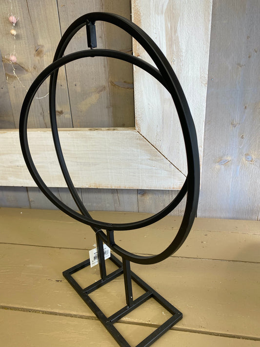 Dubbele, beweegbare ring frame, zwart metaal / ijzer