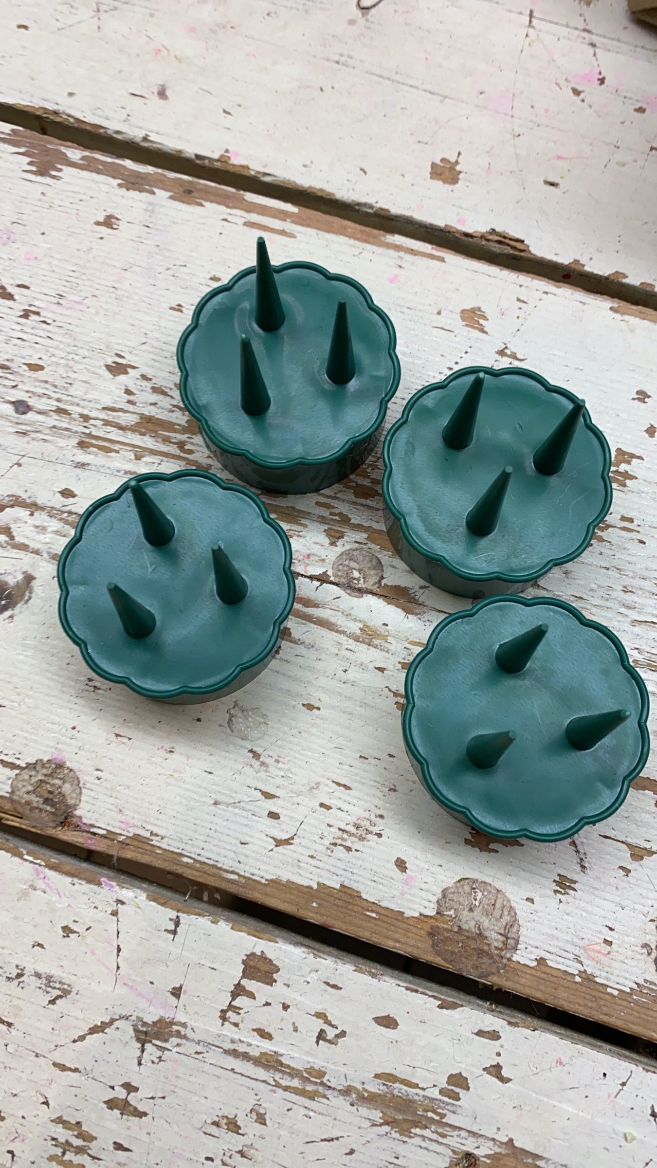 kaarsen houders Oasis, groen, plastic, per 4 stuks