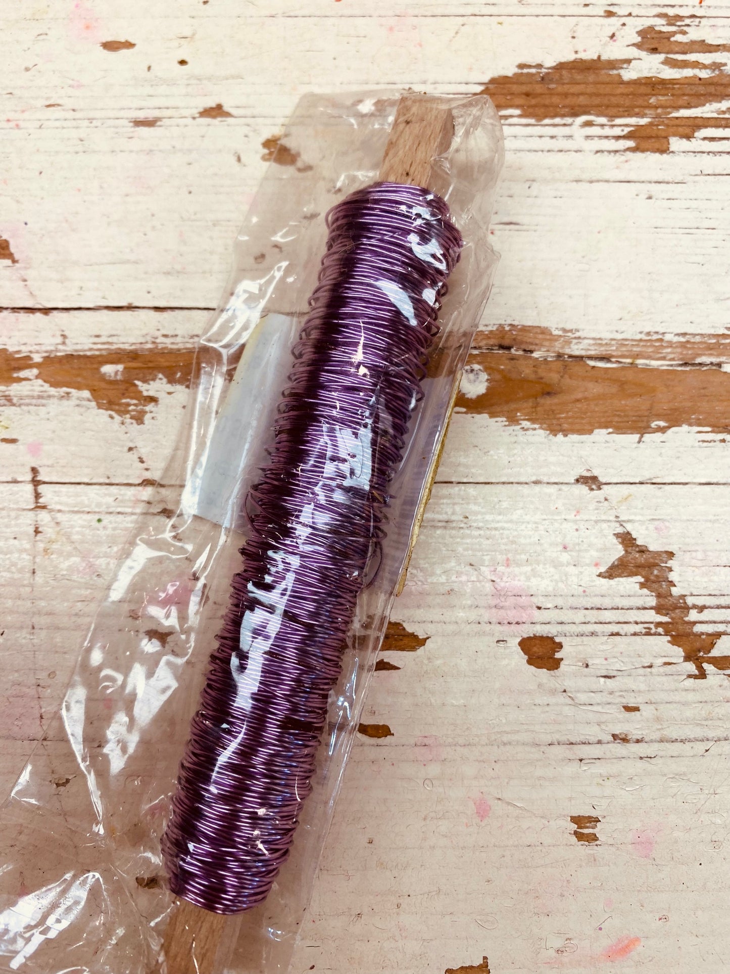 Decoratie lak draad, wikkeldraad, ijzerdraad roze/lavendel