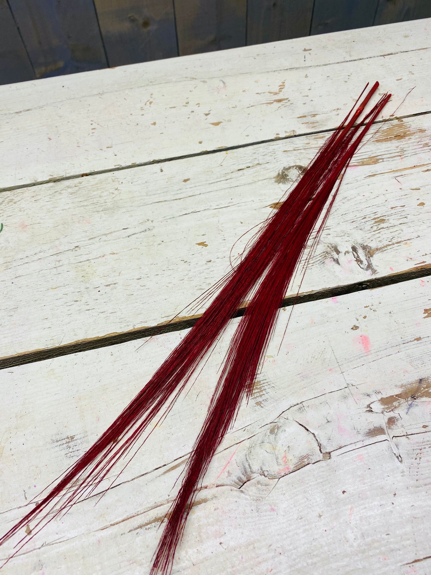 pluim, rood, gedroogd, per stuk