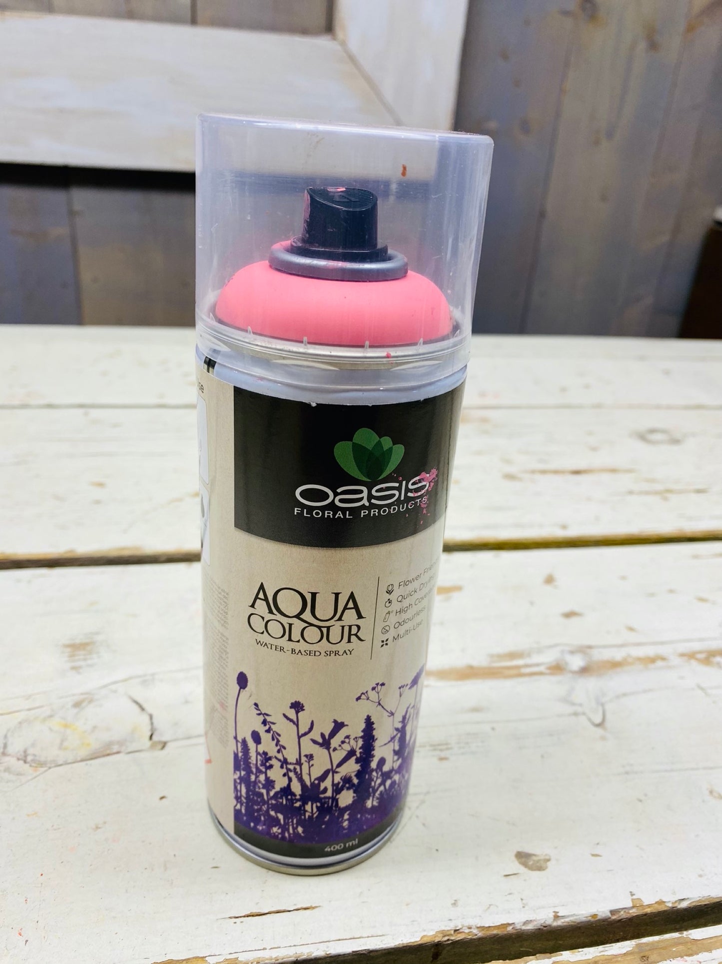 spuitbus verf roze, per stuk