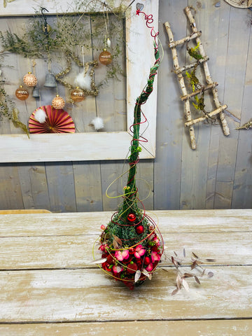 Kerstbol boom in rood tinten