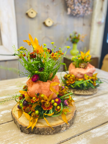 Grassenkrans met herfstbol boeket