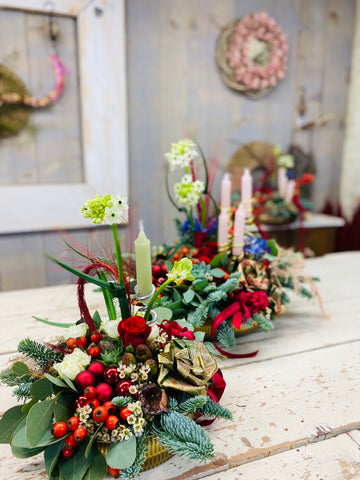 Adventschaal met bloembladeren, GROOT 30cm