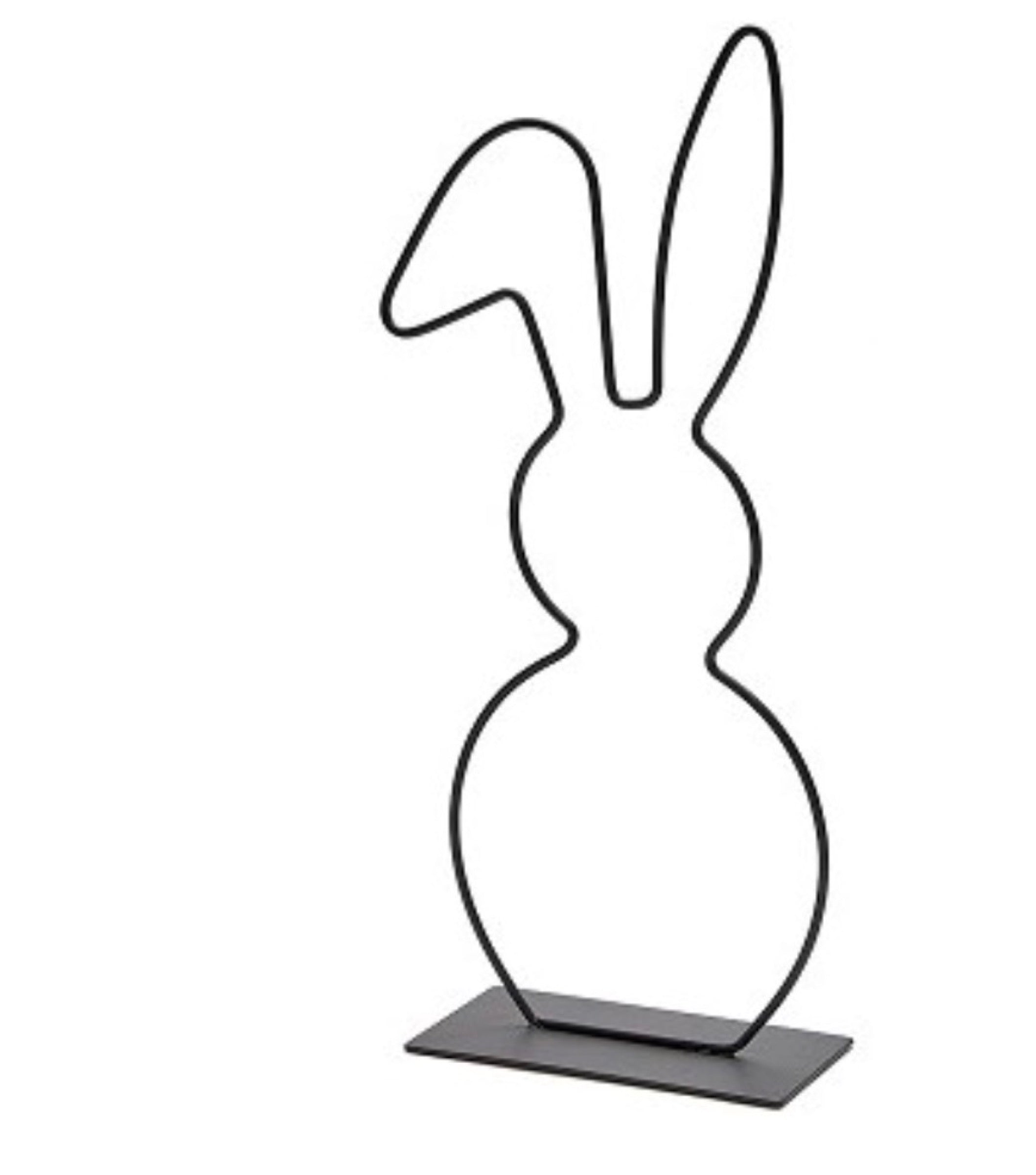 Paashaas frame, per stuk, zwart metaal, H29cm