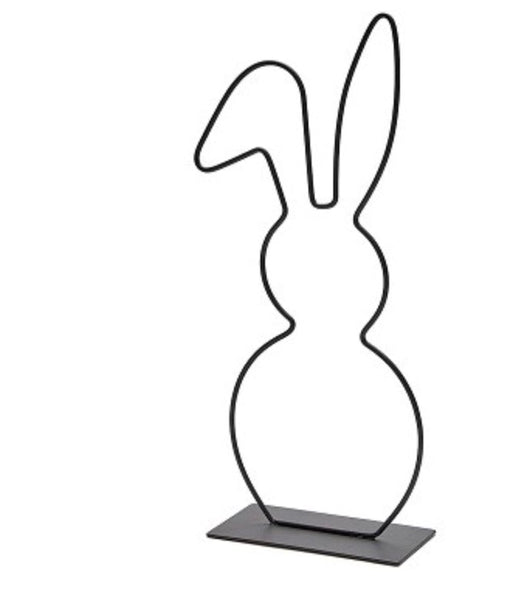 Paashaas frame, per stuk, zwart metaal, H29cm