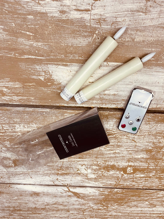 Led kaarsen, creme/wit, excl. AA batterijen met afstandsbediening, per 2 stuks