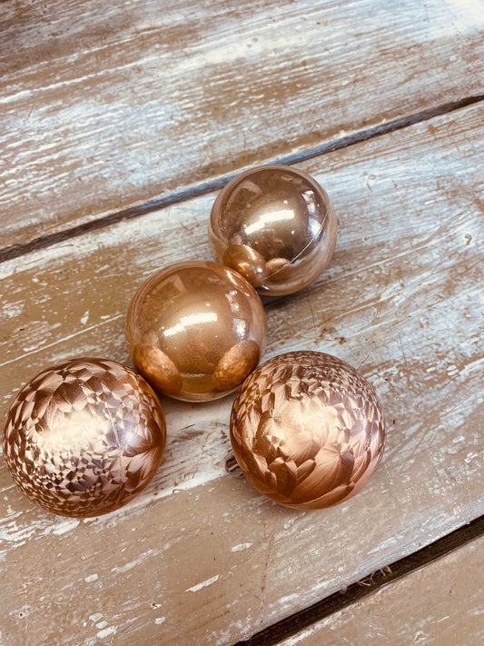 kerstbal, grotere, Nude kleurig, per 4stuks, plastic