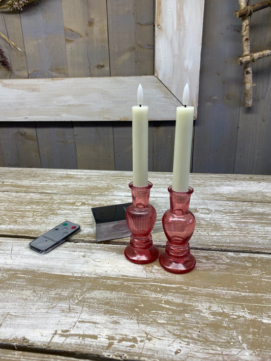 Led kaarsen, creme/wit, excl. AA batterijen met afstandsbediening, per 2 stuks