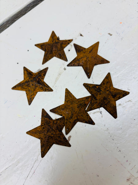 Kerst sterretjes,ijzer, roest, per 6 stuks
