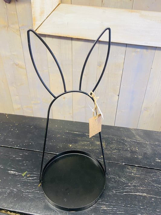 Paashaas frame, per stuk, zwart metaal, H40cm, D20cm