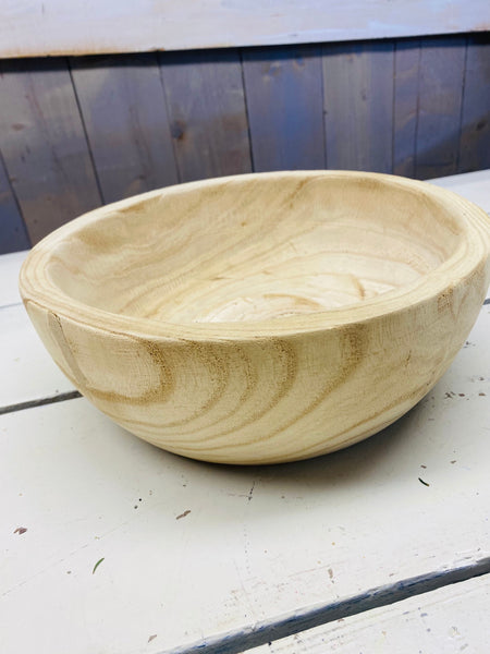 Houten bak , onbewerkt naturel, D27cm, per stuk