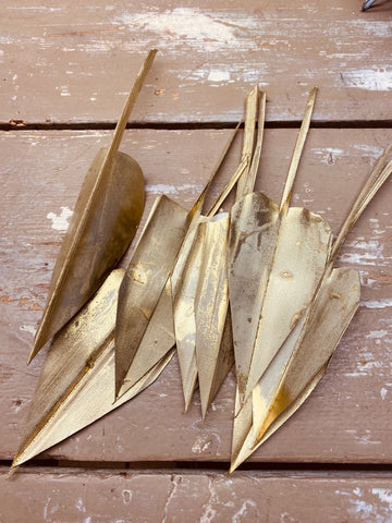 Palm pijlen, goud, gedroogd, per 15 stuks