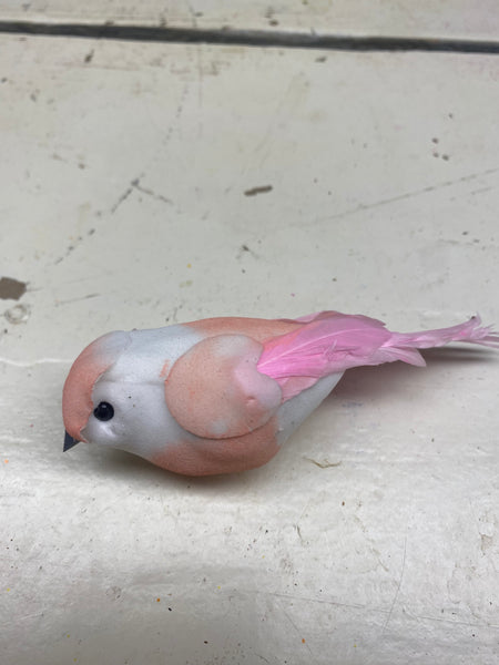 Vogeltje op draad, roze, per stuk