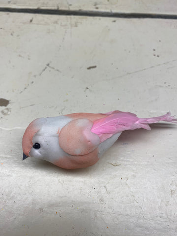 Vogeltje op draad, roze, per stuk