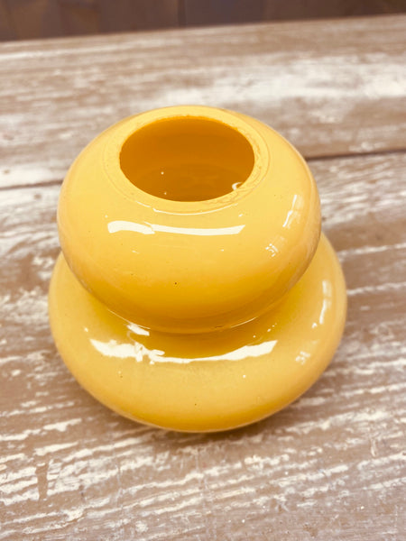 Glazen vaas, H8cm, D115cm, fel geel, per stuk