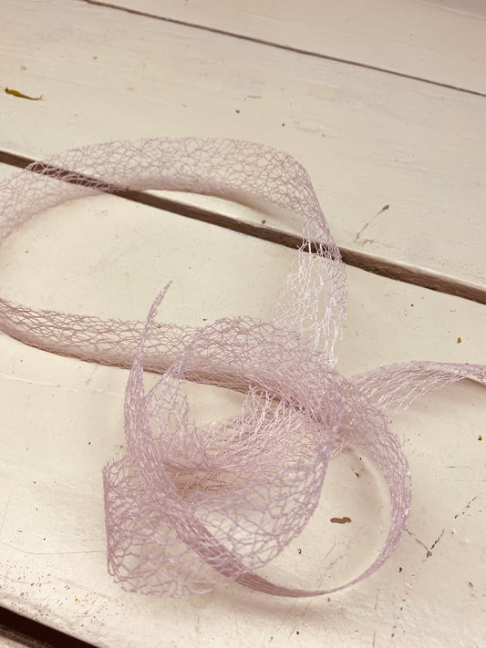 Lint opengewerkt, licht roze, Br30mm, per 1mtr