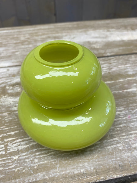 Glazen vaas, H8cm, D115cm, fel groen, per stuk