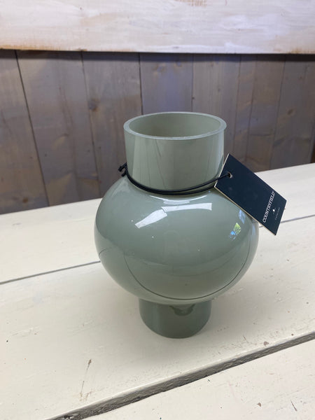 Glazen vaas, groen, H22,5cm, D19cm