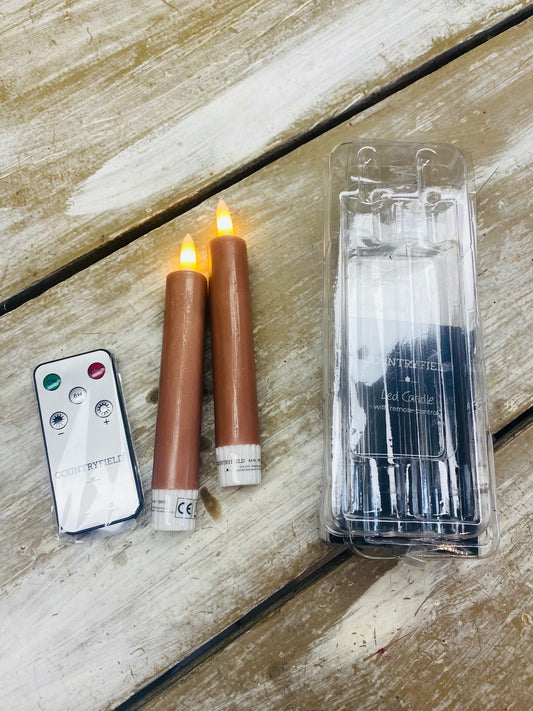 Led kaarsen, taupe