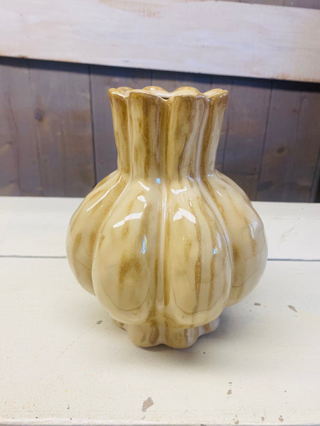 Vaas, Beige, keramisch, Elro, H20cm en D ±16cm, per stuk
