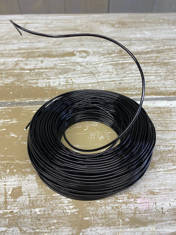 Aluminium draad, per 1mtr, zwart, 2mm dik