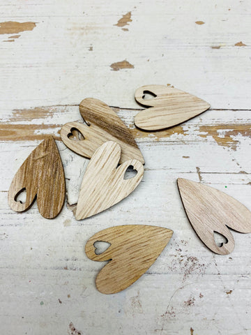 hartje hout wit, per stuk