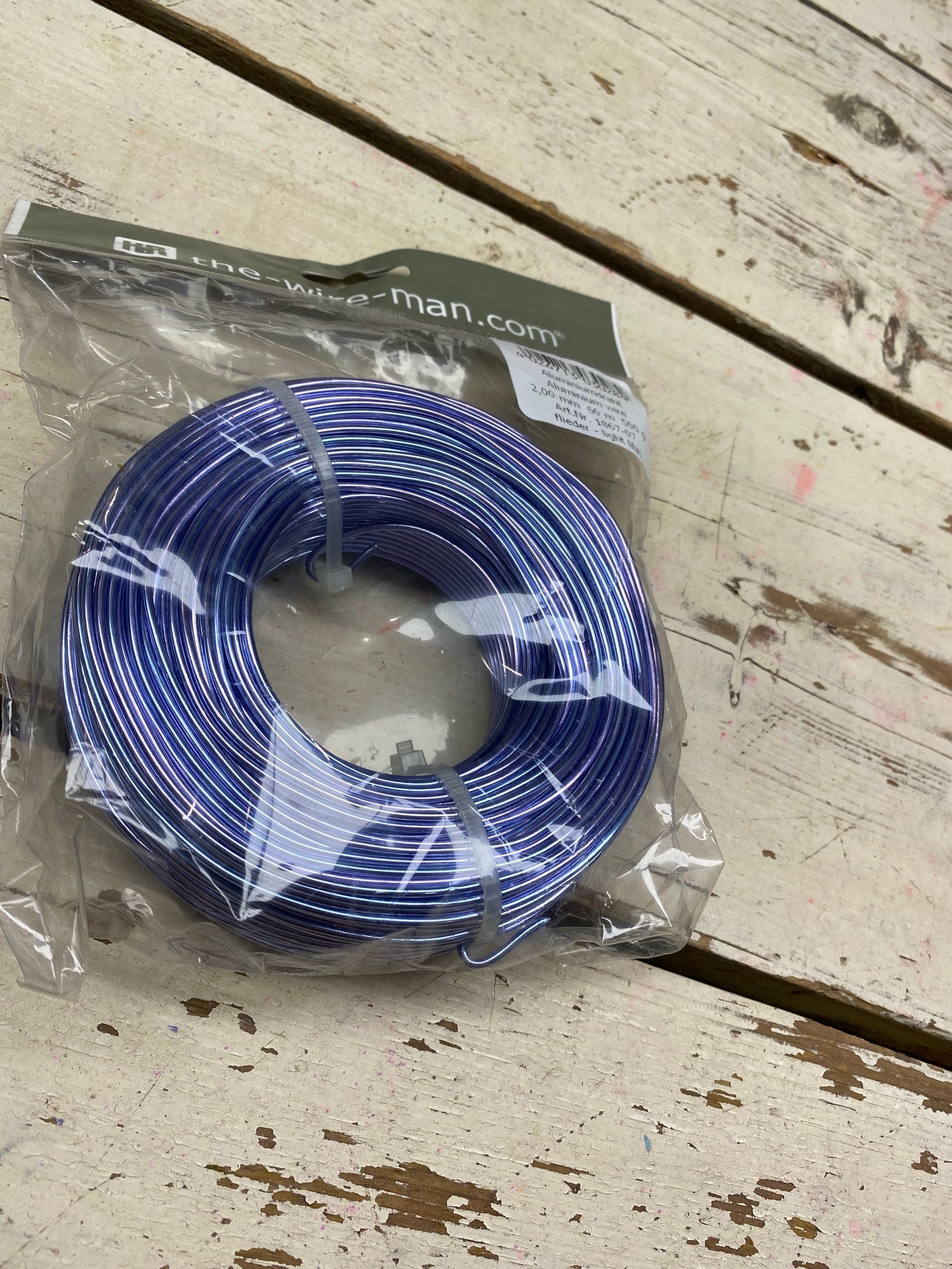 Aluminium draad licht lila 2mm dik
