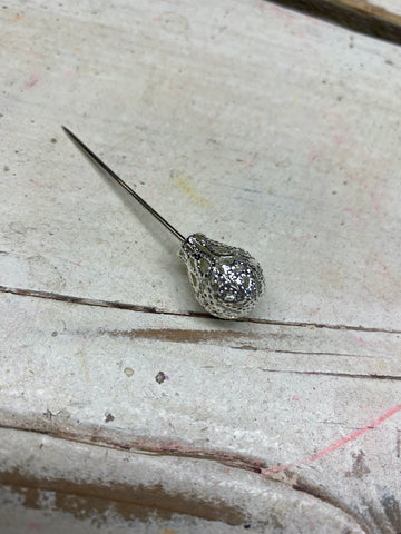 Parel speld kop, zilver, per stuk