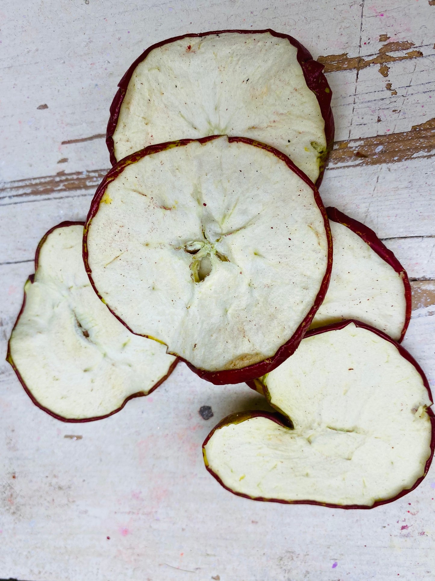 Appel schijfjes,rood, per 5 stuks