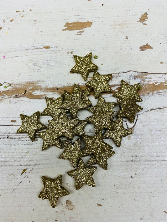 Kerst sterretjes,Piepschuim/tempex, goud, per 10 stuks