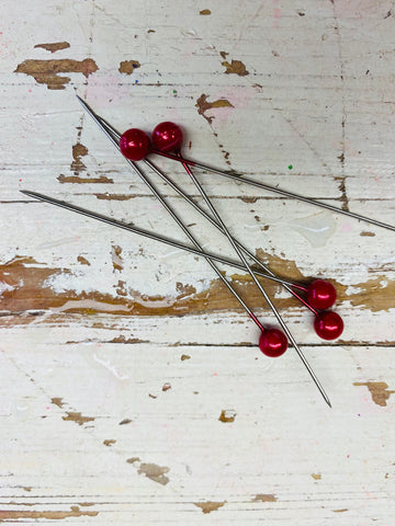 Speldenkop, per 5stuks, rood