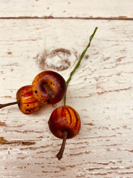 appeltjes, namaak, malus, klein, rood oranje, per 3 stuks