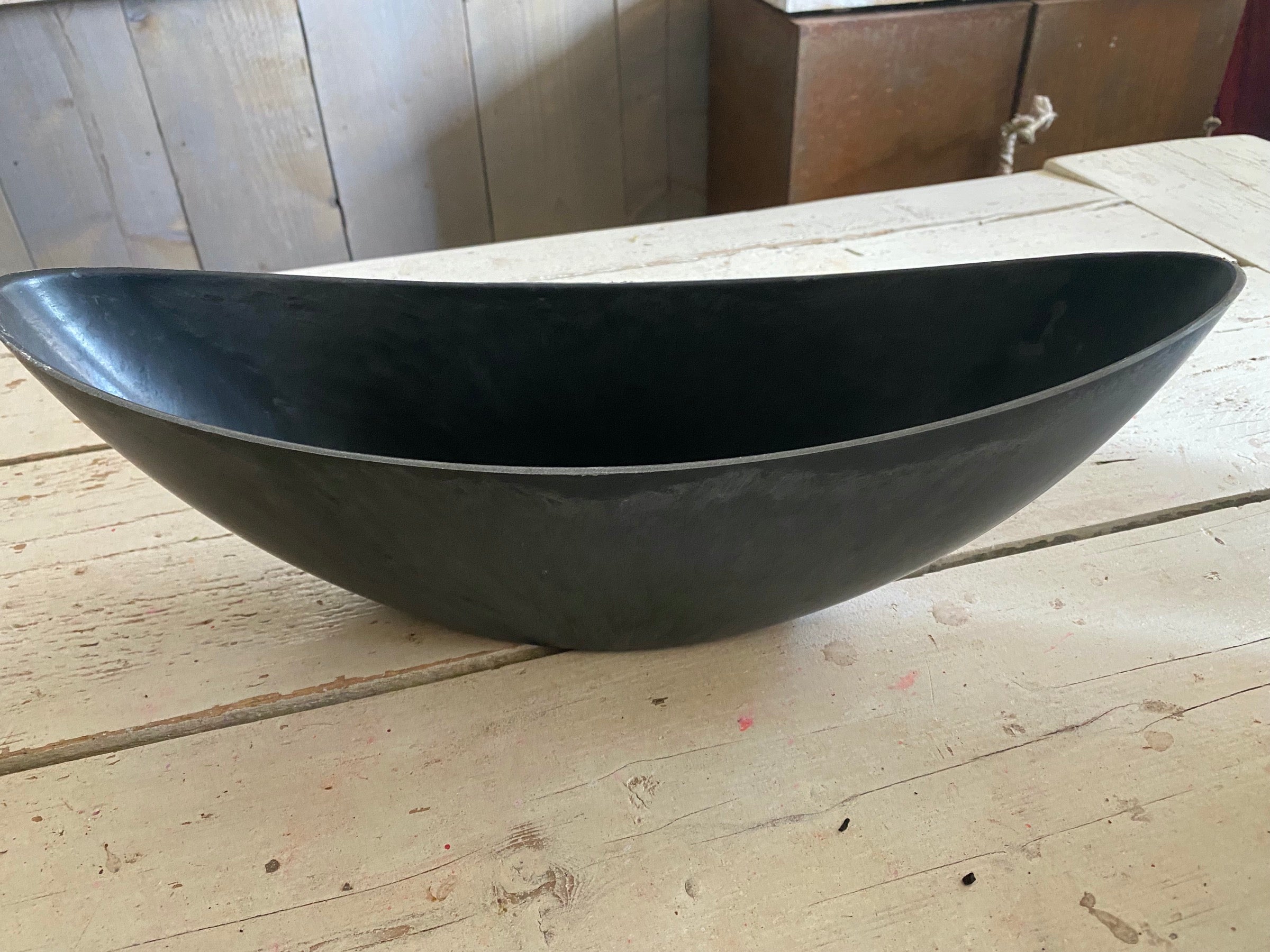Ovalen plastic bloempot, grijs, Br 39cm, per stuk