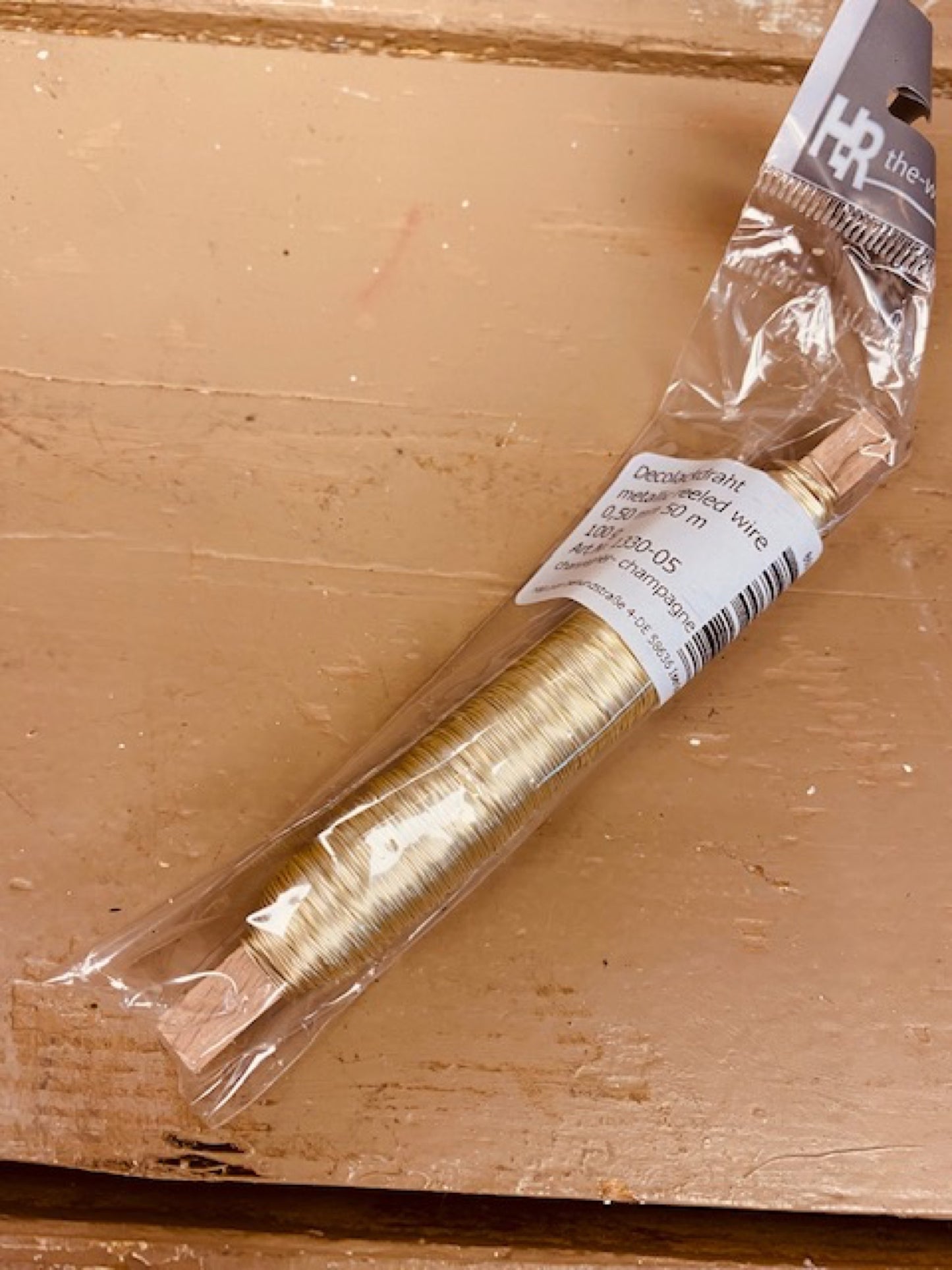 Decoratie lak draad, wikkeldraad, ijzerdraad champagne kleurig